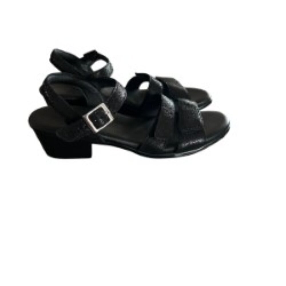 SAS Savanna Black Heel Strap Sandal 7.5